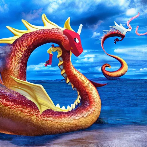 Image similar to national geographic photo of dragonair, pokemon in the wild, intricate, portrait, 8 k highly professionally detailed, hdr, award winning