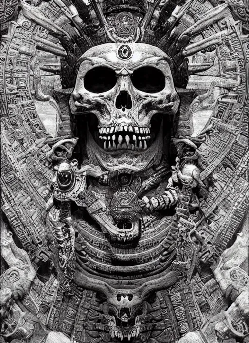 Image similar to digital _ painting _ of _ cizkin god of death mayan _ by _ filipe _ pagliuso _ and _ justin _ gerard _ symmetric _ fantasy _ highly _ detailed _ realistic _ intricate _ port