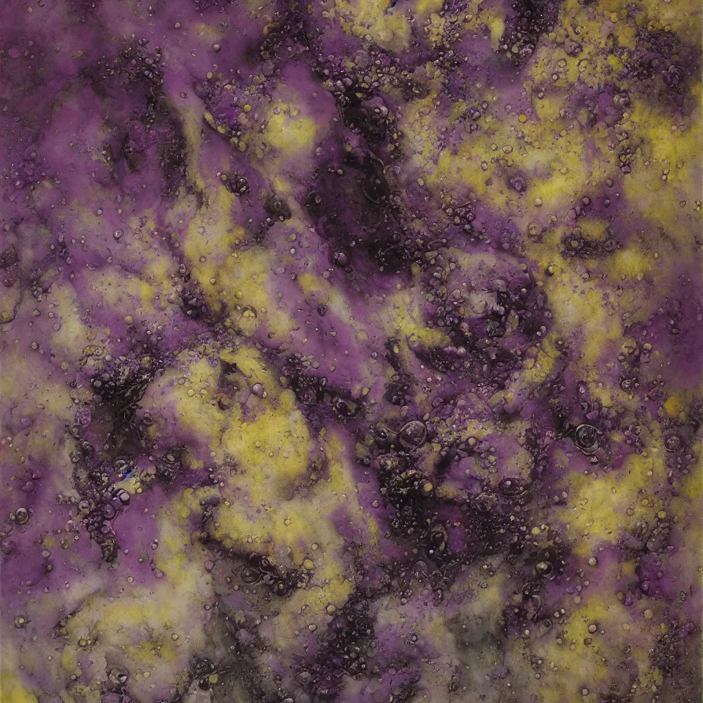 Prompt: beautiful liquid marble texture with big oil bubbles. harmonic chromatic tones coloured abstraction with purple splashes. ultradetailed realistic art. jean - dragan bibin, beksinski, zawadzki, shaun downey, zoey frank, phil hale, james gurney, frank frazetta, jehan georges vibert, daniel e. greene