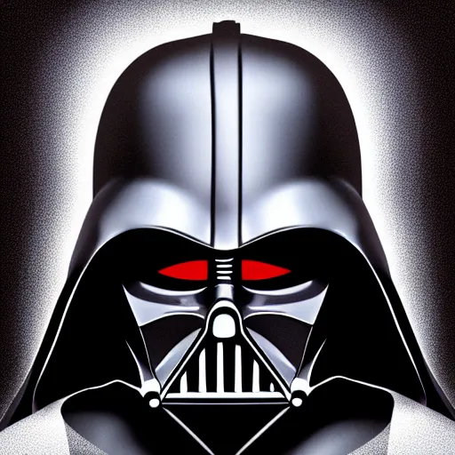 Image similar to portrait of darth vader, highly detailed, centered, solid color background, digital painting