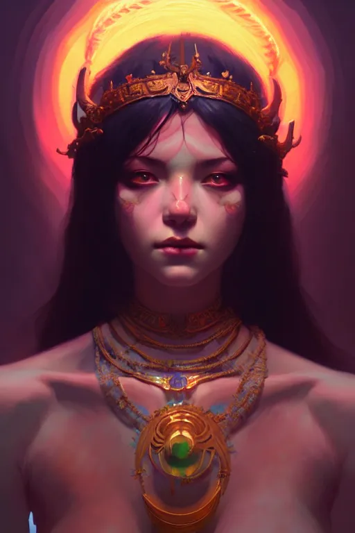 Image similar to extremely beautiful panting of goddess of the realm of the dead, extremely high detailed face, artstation, by ilya kuvshinov, greg rutkowski and makoto shinkai, trending on artstation