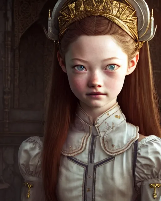 Prompt: character portrait of mackenzie foy with gorgeous detailed eyes in a castle, color page, tankoban, 4 k, tone mapping, doll, akihiko yoshida, james jean andrei riabovitchev marc simonetti, yoshitaka amano, pale, maiden, nobility