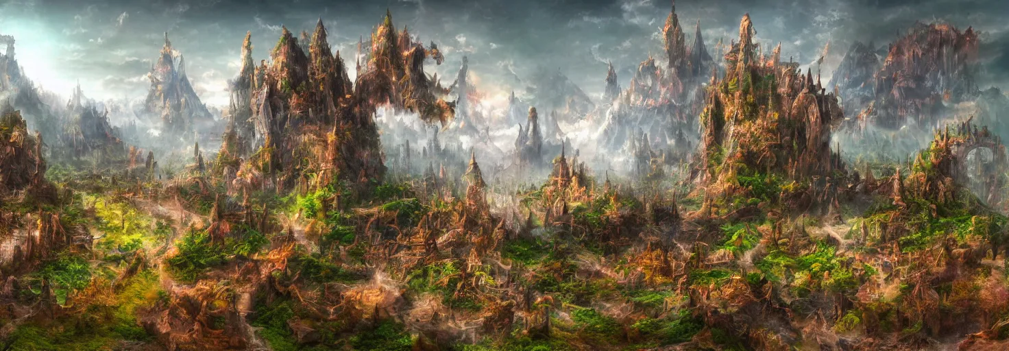 Prompt: photo of a fantasy bizarre landscape