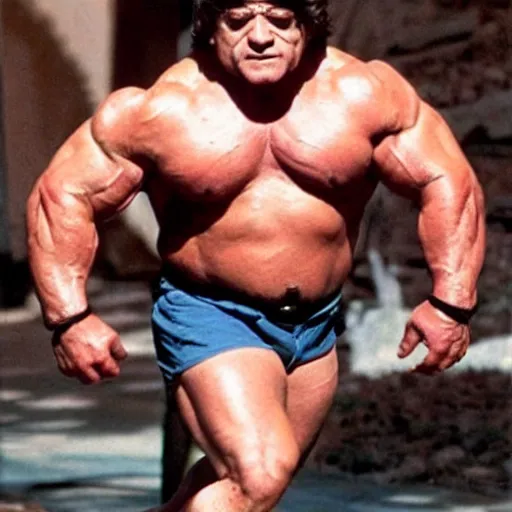 Image similar to muscular herculean danny devito