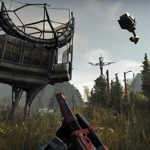 Prompt: Half Life 3, in game screenshot, leaked in-development screenshot
