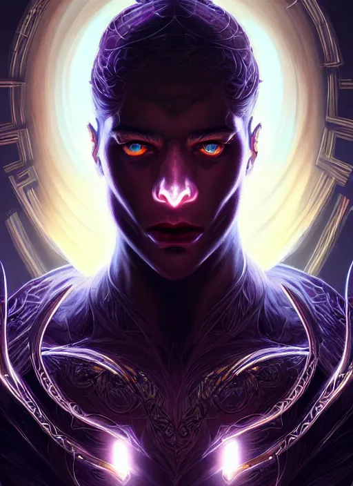 Image similar to symmetry!! concept art, full shot, sketch!! of a male demon, intricate, elegant, glowing lights, highly detailed, digital painting, artstation, glamour pose, smooth, sharp focus, illustration, art by artgerm and greg rutkowski, artey freytag