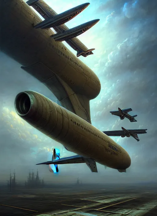 Image similar to portrait shot of cybertronic airplane in a scenic dystopian environment, intricate, elegant, highly detailed, centered, digital painting, artstation, concept art, smooth, sharp focus, illustration, artgerm, tomasz alen kopera, peter mohrbacher, donato giancola, joseph christian leyendecker, wlop, boris vallejo