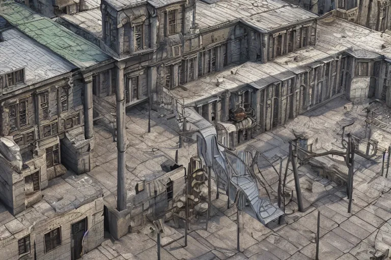 Prompt: a Moscow old courtyard with mud and an old playground between two soviet five-storey panel houses, Brutalism, high details, cinematic, 8k resolution, beautiful detailed, insanely intricate details, artstation trending, octane render, unreal engine