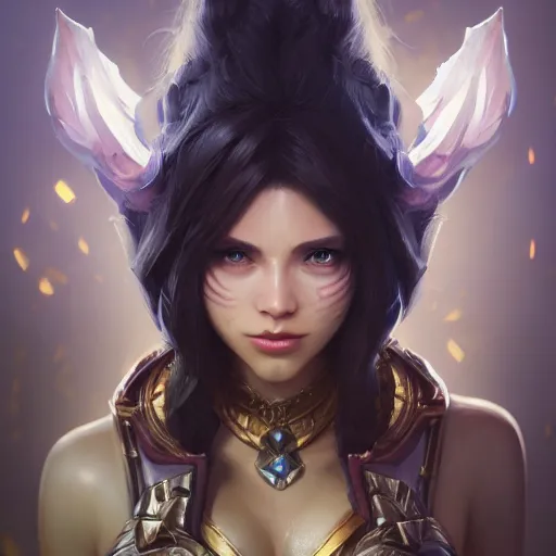 Image similar to league of legends portrait, au naturel, hyper detailed, digital art, trending in artstation, cinematic lighting, studio quality, smooth render, unreal engine 5 rendered, octane rendered, art style by klimt and nixeu and ian sprigger and wlop and krenz cushart.