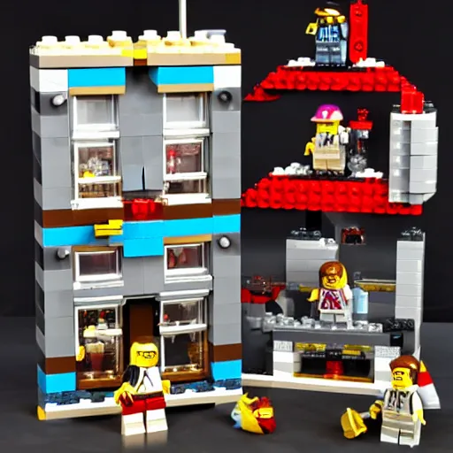 Prompt: Five Nights at Freddy's LEGO set box official