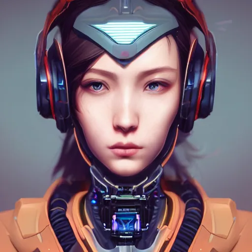 Image similar to A portrait of a cybernetic gamer girl. , trending on artstation, digital art, by Stanley Artgerm Lau, WLOP, Rossdraws, James Jean, Andrei Riabovitchev, Marc Simonetti, Yoshitaka Amano