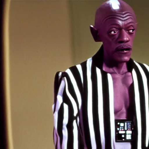 Prompt: beatlejuice as mace windu in star wars episode 3, 8k resolution, full HD, cinematic lighting, award winning, anatomically correct