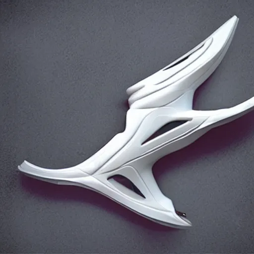 Image similar to a futuristic spaceship that looks like a shoe