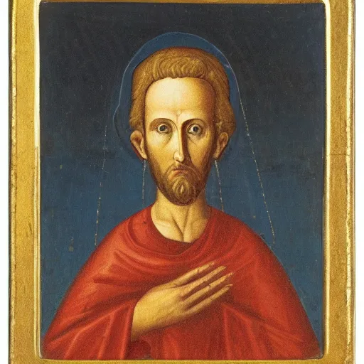 Image similar to a religios portrait of the holy evan lefavor 1 1 1