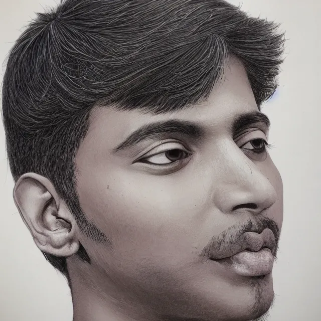Prompt: studio portrait of neutral good colorful indian guy as absurdly beautiful, elegant, realistic young gravure idol, ultrafine hyperrealistic detailed face illustration by kim jung gi, intricate linework, sharp focus, bright colors, matte, octopath traveler, final fantasy, unreal engine highly rendered, global illumination, radiant light, intricate environment