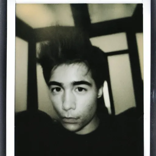 Prompt: A guy with a giant eyebrow looking at the camera, polaroid photo, award winning