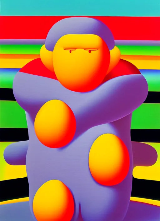 Image similar to fat men by shusei nagaoka, kaws, david rudnick, airbrush on canvas, pastell colours, cell shaded, 8 k