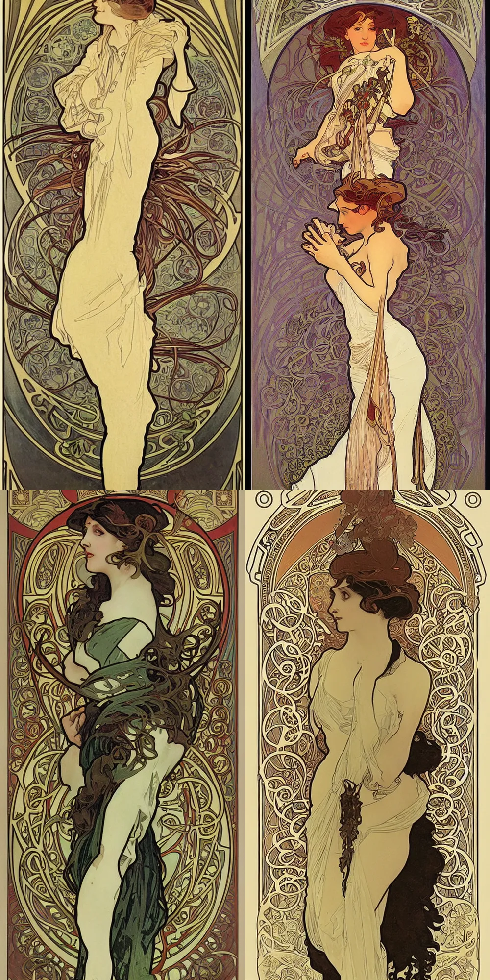 Prompt: art nouveau by alphonse mucha