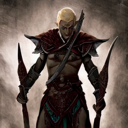 Prompt: A photo of a male elf warrior, fantasy art, clean digital art, clean background, D&D art style, dark feeling, chill feeling