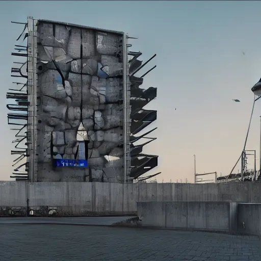 Prompt: Kazimierz Malewicz brutalist organic motherboard wall panel tile airport structure and digital billboard stars points cloud in the middle, unreal engine 5 lumen global illumination, keyshot, octane, artstation trending, ultra high detail, ultra realistic, cinematic, 8k, 16k, in style of zaha hadid, blade runner 2049 lighting color, in plastic, dark, tilt shift,