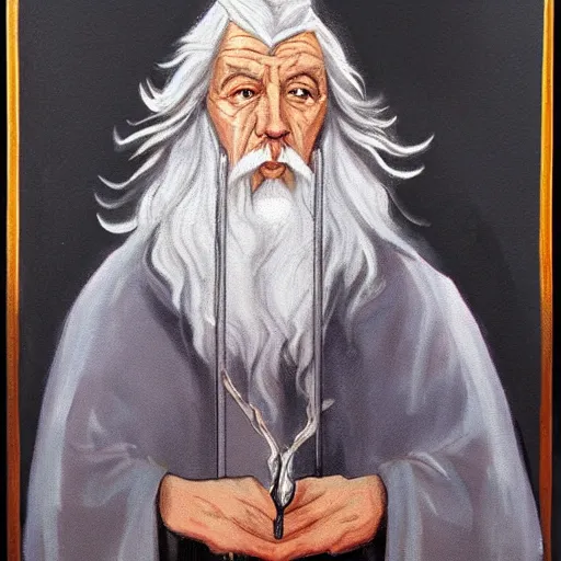 Prompt: gandalf as art deco, painting
