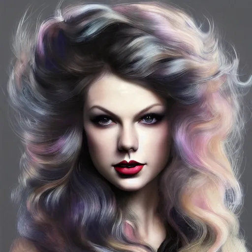 Prompt: portrait of Taylor Swift, headshot, insanely nice professional hair style, dramatic hair color, digital painting, of a old 17th century, old cyborg merchant, amber jewels, baroque, ornate clothing, scifi, realistic, hyperdetailed, chiaroscuro, concept art, art by Franz Hals and Jon Foster and Ayami Kojima and Amano and Karol Bak,