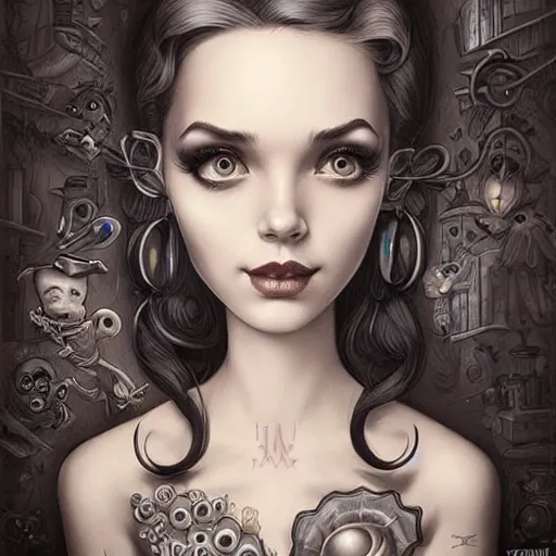 Image similar to Lofi sophisticated portrait Pixar style by Joe Fenton and Stanley Artgerm and Tom Bagshaw and Tim Burton