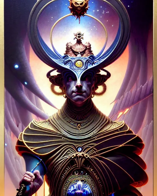 Image similar to the emperor tarot card, fantasy character portrait made of fractals, ultra realistic, wide angle, intricate details, the fifth element artifacts, highly detailed by peter mohrbacher, hajime sorayama, wayne barlowe, boris vallejo, aaron horkey, gaston bussiere, craig mullins