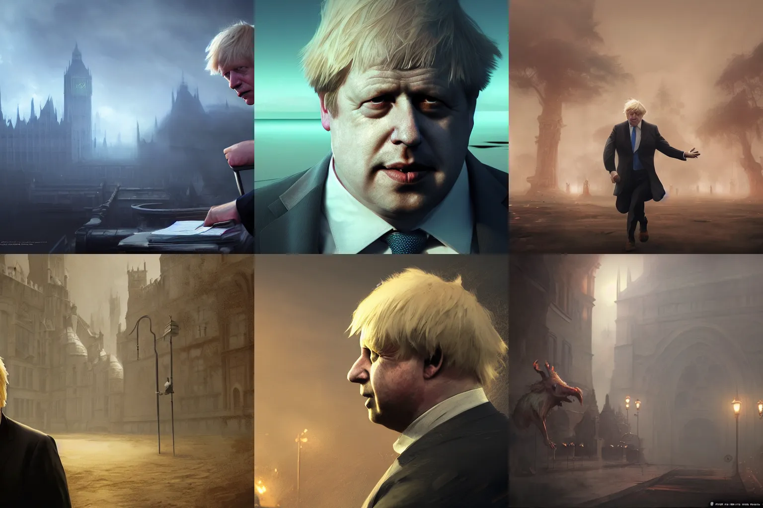 Prompt: Boris Johnson, sharp focus, fantasy style, octane render, volumetric lighting, 8k high definition, by greg rutkowski, highly detailed, trending on art Station