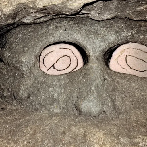 Prompt: Subterranean eyeless people, no-eyed girl, cave photograph