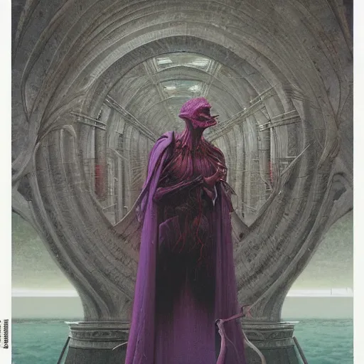 Image similar to a portrait of a character in a scenic environment by Wayne Barlowe