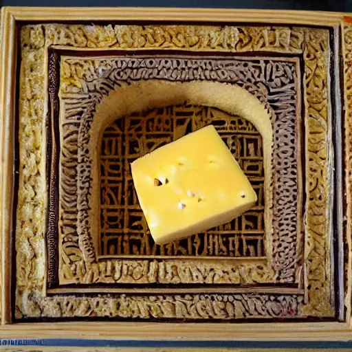 Image similar to cheese a reconstruction of the cheese taj mahal made ot of different cheeses, cheese