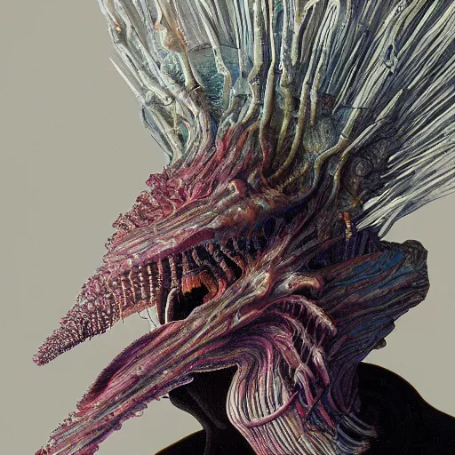 Prompt: francis - bacon, wayne barlowe, wayne coyne, the - dark - crystal, ultra - detail, high - resolution, octane - render,