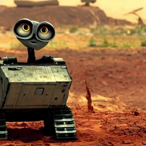 Prompt: wall-e creates the atom bomb