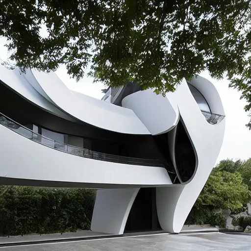 Image similar to house designed by zaha hadid