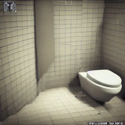 Image similar to playstation 1 abandoned bathroom with toilet, low poly graphics