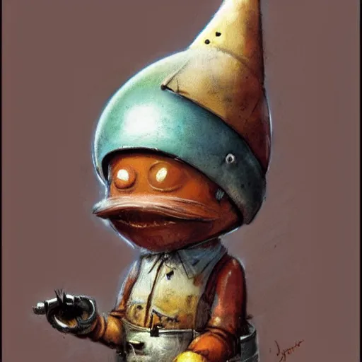 Prompt: 1 9 5 0 s retro robot knome. muted colors. by jean - baptiste monge