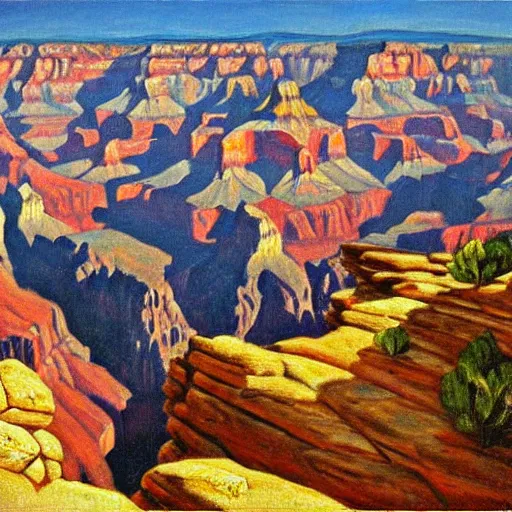 Image similar to Grand Canyon scene by Rivera. FROG! FROG! FROG! FROG!