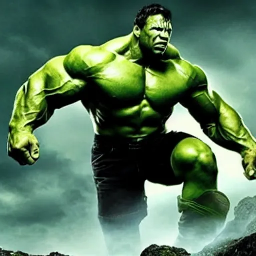 Prompt: The Rock plays the Incredible Hulk in new ultra hd movie, IMAX