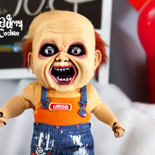 Image similar to screaming chucky doll made of ice cream