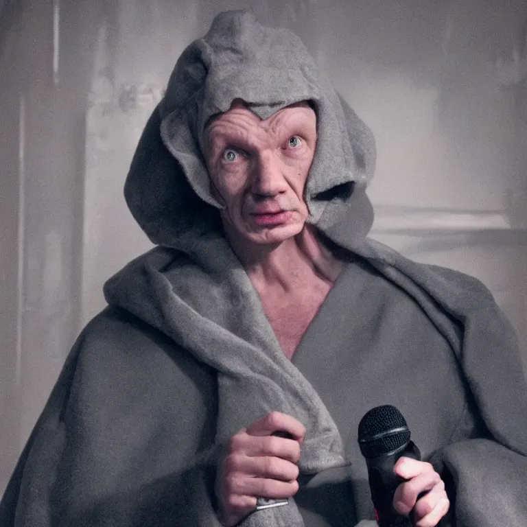 Image similar to promo photo for snoke's netflix standup special, photograph, standup comedy