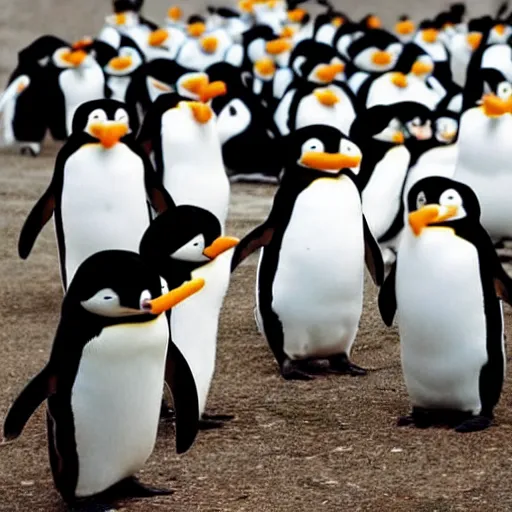 Prompt: penguins worshipping their god, Pingu