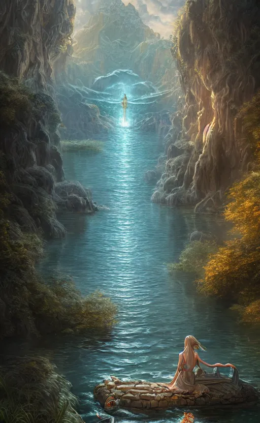 Image similar to the goddess of the lake, highly detailed, d & d, water everwhere fantasy, highly detailed, digital painting, trending on artstation, concept art, sharp focus, global illumination, ray tracing, illustration, art by artgerm and greg rutkowski and fuji choko and viktoria gavrilenko and hoang lap