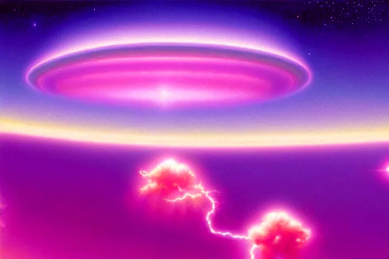 Prompt: purple, gem - like, diamond hovering in space, turquoise horizon, pink clouds, smooth gradients, octane render, 8 k, volumetric lightning, by tim hildebrandt, wayne barlowe, bruce pennington
