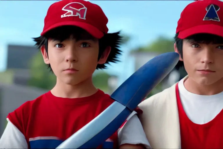 Prompt: live action film still of ash ketchum in the new sci - fi movie