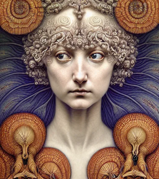 Image similar to detailed realistic beautiful poppy goddess face portrait by jean delville, gustave dore, iris van herpen and marco mazzoni, art forms of nature by ernst haeckel, art nouveau, symbolist, visionary, gothic, neo - gothic, pre - raphaelite, fractal lace, intricate alien botanicals, ai biodiversity, surreality, hyperdetailed ultrasharp octane render