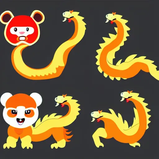 Image similar to vector art of welsh dragon and cute panda mixed, intercrossed, chimera, welsh flag, adobe illustrator