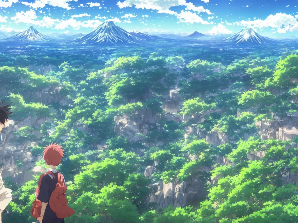 Prompt: an anime landscape!! view of japan by makoto shinkai from your name, masterpiece