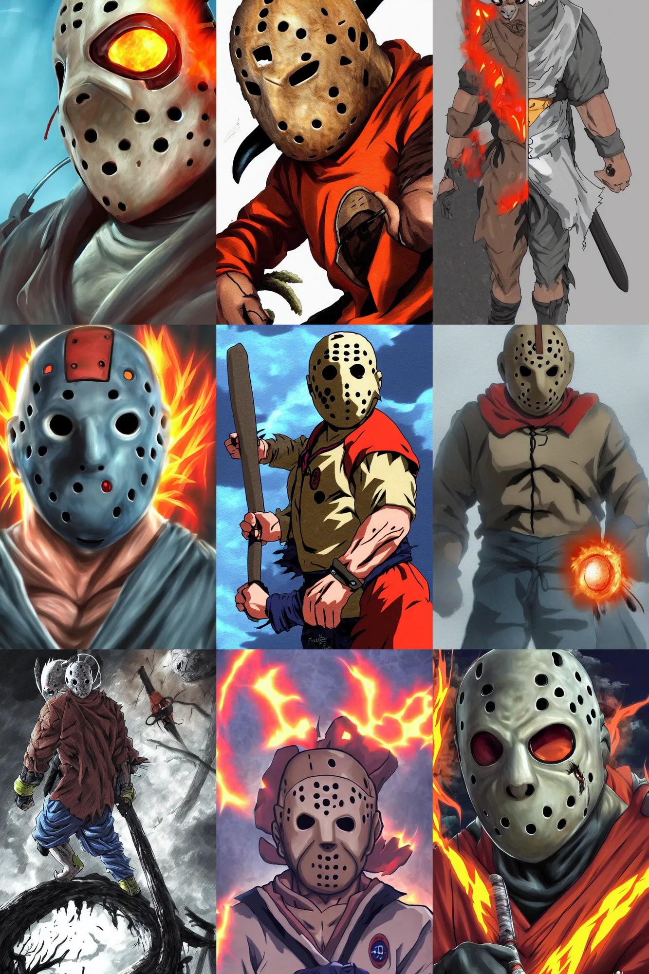 Jason Voorhees, anime style by AIArtCollector on DeviantArt