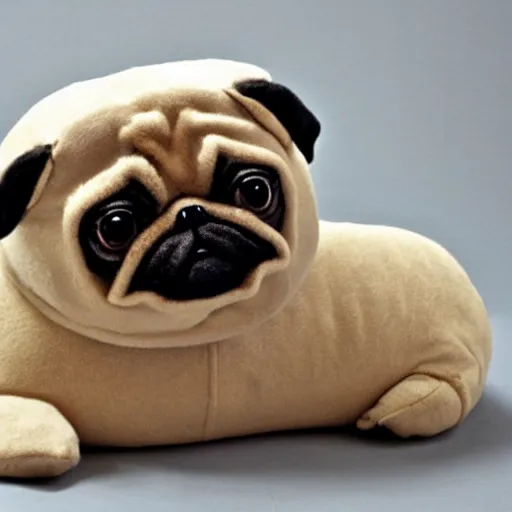 Prompt: a stuffed Pug